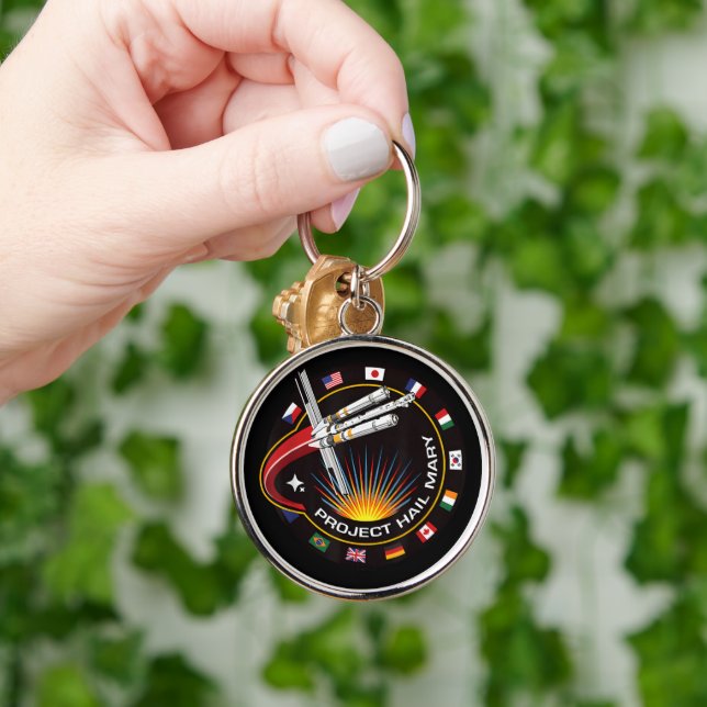 Space Mission Patch Keychain (Hand)