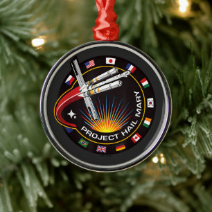 Space Mission Patch Metal Ornament