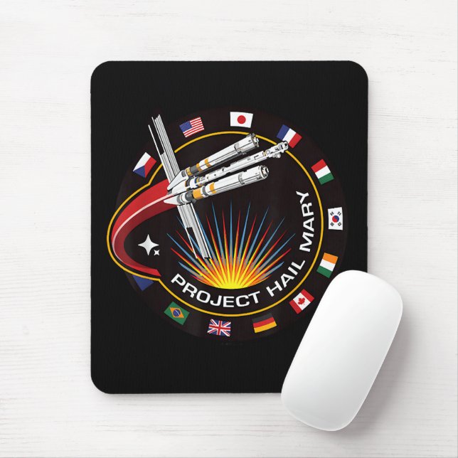 Space Mission Patch Mouse Pad (With Mouse)