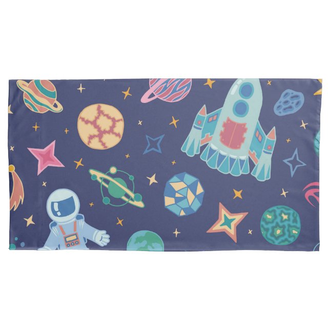 Space Mission Pillow Case (Front)