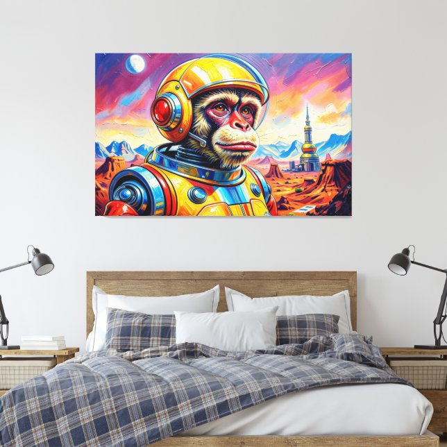 SPACE MONKEY-10 CANVAS PRINT (Insitu(Bedroom))