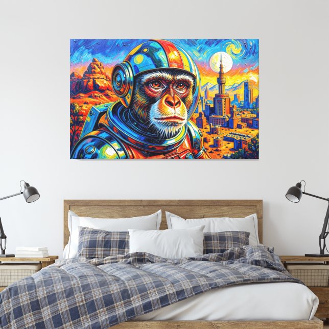 SPACE MONKEY-8 CANVAS PRINT (Insitu(Bedroom))