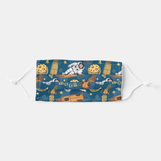Space Monkey Astrological Rocket Adult Cloth Face Mask (Front, Folded)