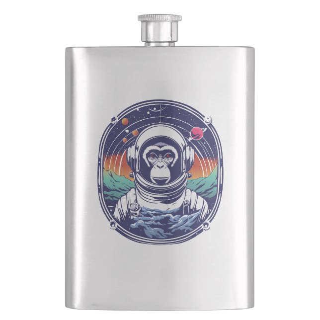 Space Monkey Astronaut Flask (Front)