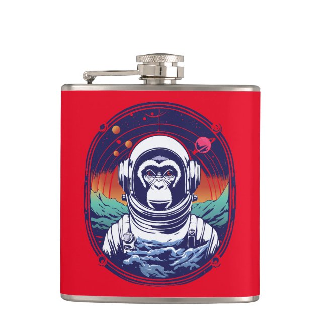 Space Monkey Astronaut Flask (Front)