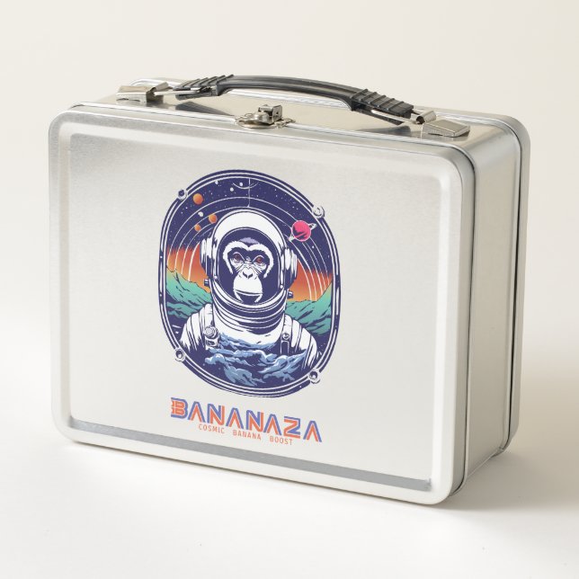 Space Monkey Astronaut Metal Lunch Box (Front)