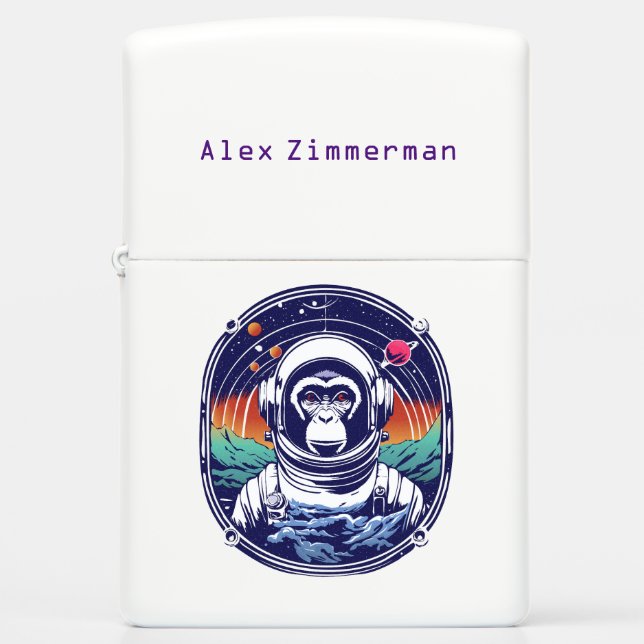 Space Monkey Astronaut Zippo Lighter (Front)