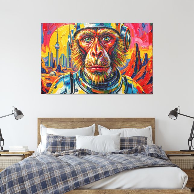 SPACE MONKEY CANVAS PRINT (Insitu(Bedroom))
