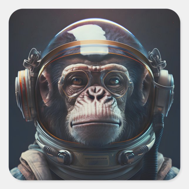 Space Monkey Square Sticker (Front)