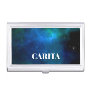 Space Monogram Business Card Holder