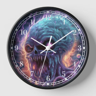 Space Monster Horror Art Clock