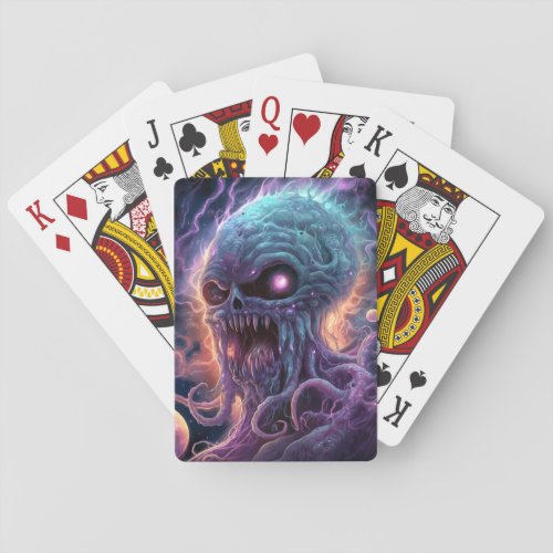 Space Monster Horror Art Poker Cards