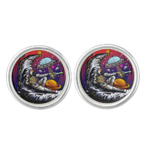 Space Moon Cheese Cufflinks