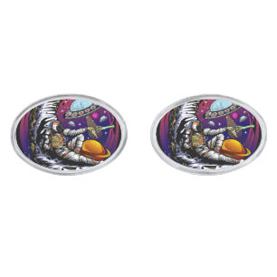 Space Moon Cheese Cufflinks