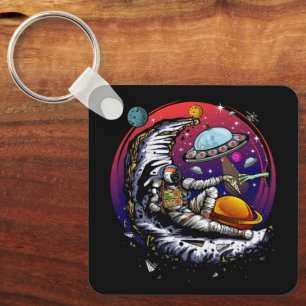 Space Moon Cheese Keychain