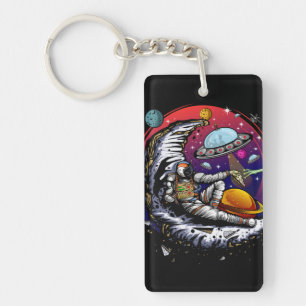 Space Moon Cheese Keychain