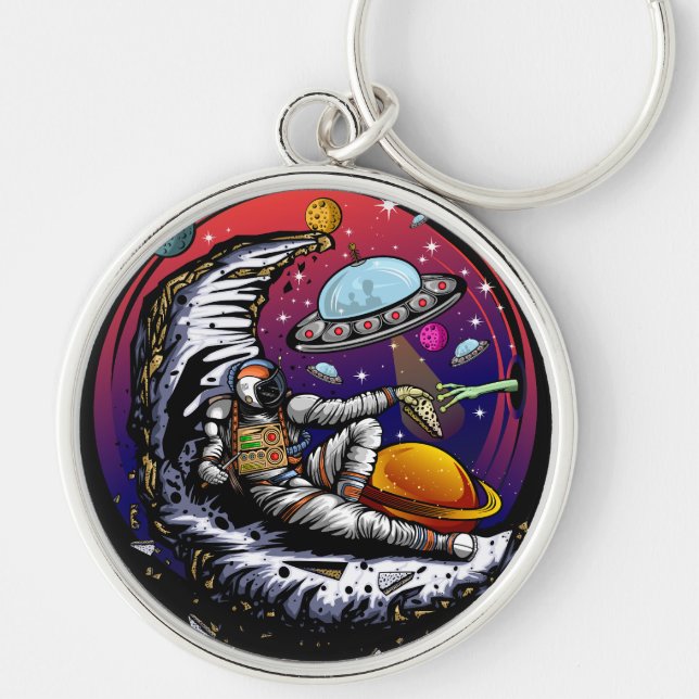 Space Moon Cheese Keychain (Front)