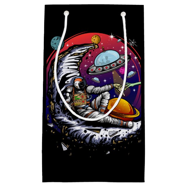 Space Moon Cheese Small Gift Bag (Front)