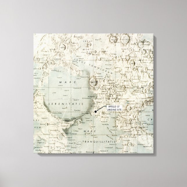 SPACE: MOON MAP, 1972 CANVAS PRINT (Front)