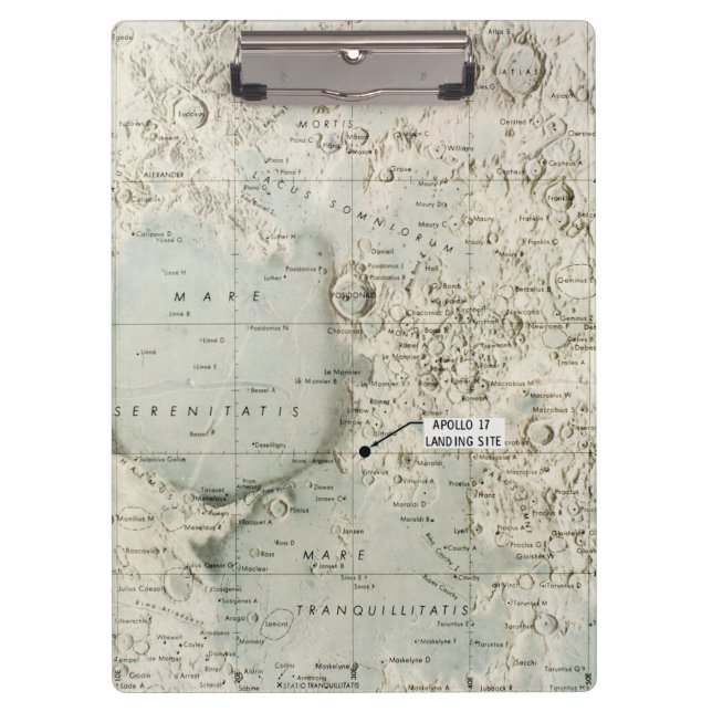 SPACE: MOON MAP, 1972 CLIPBOARD (Front)