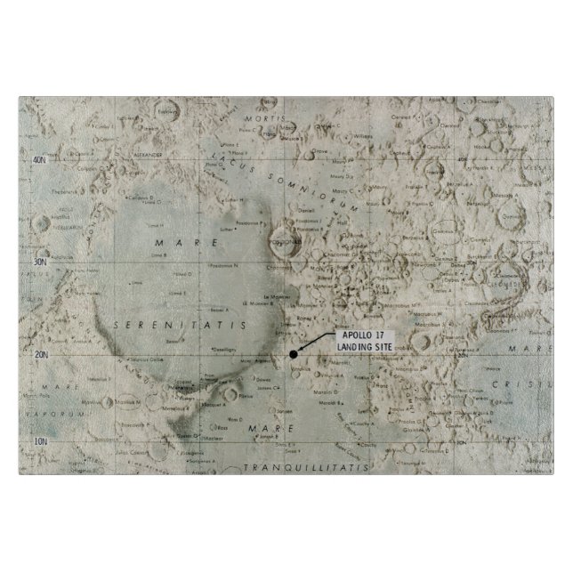 SPACE: MOON MAP, 1972 CUTTING BOARD (Front)