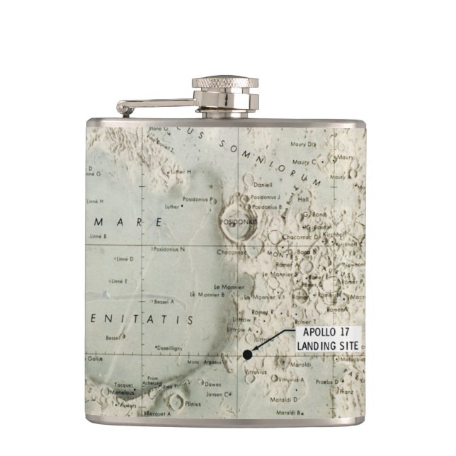 SPACE: MOON MAP, 1972 HIP FLASK (Front)
