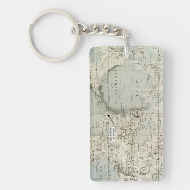SPACE: MOON MAP, 1972 KEYCHAIN (Front)