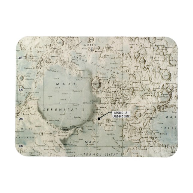 SPACE: MOON MAP, 1972 MAGNET (Horizontal)