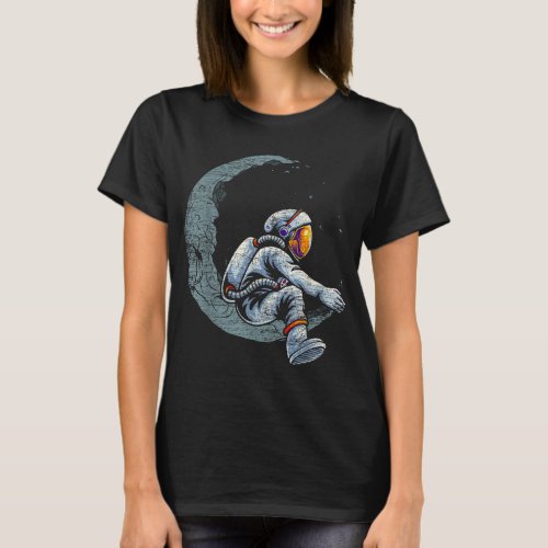 Space Moon Planets Astronomy Astronaut T_Shirt