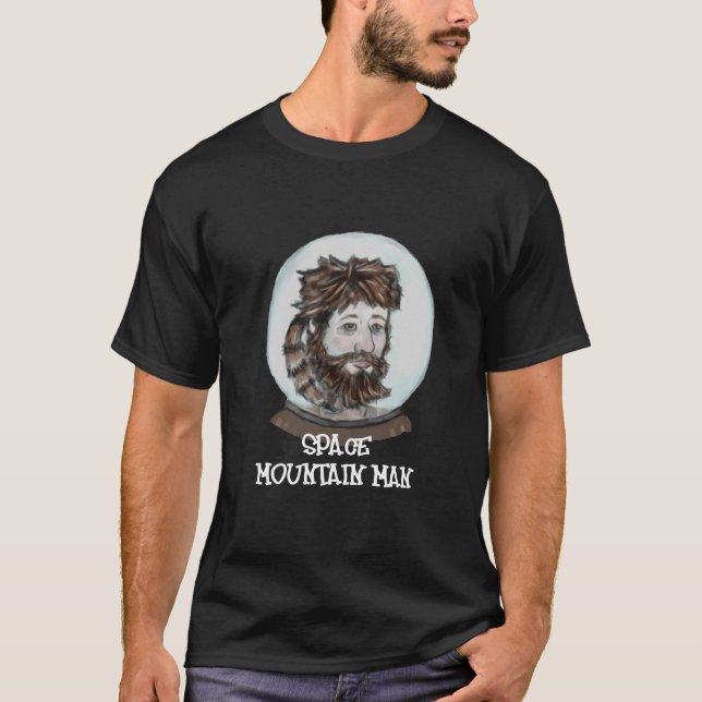 Space Mountain Man Black T-Shirt (Front)