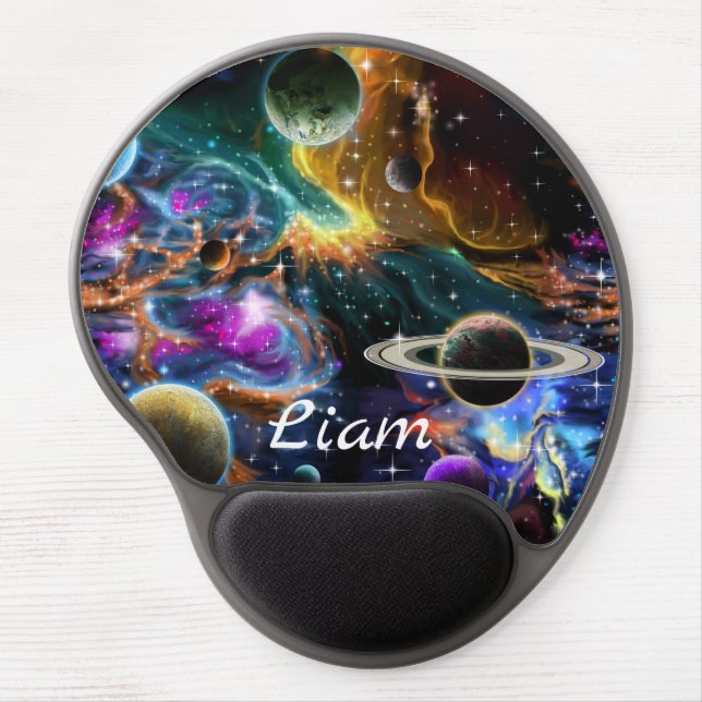 Space Nebula and Planets Gel Mouse Pad (Front)