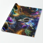 Space Nebula and Planets Wrapping Paper