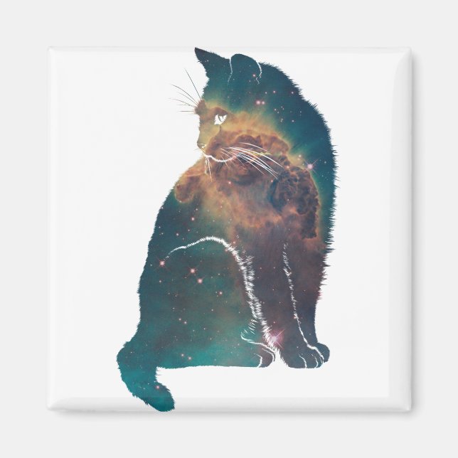 Space Nebula Cat Magnet (Front)