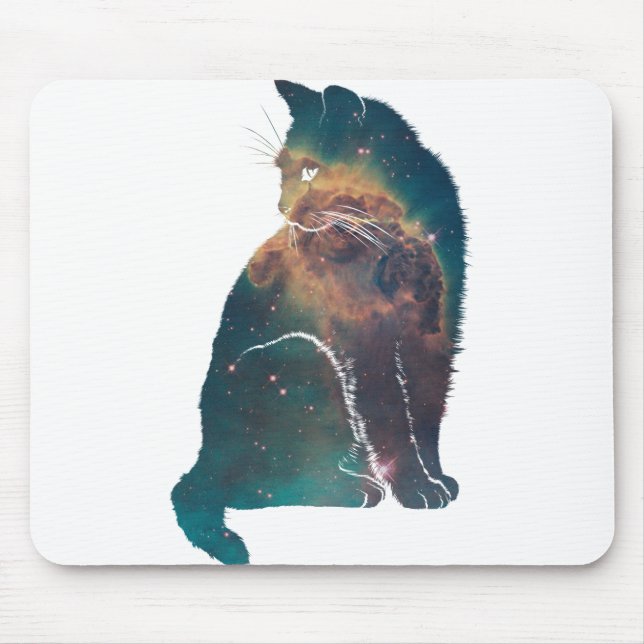 Space Nebula Cat Mouse Pad (Front)