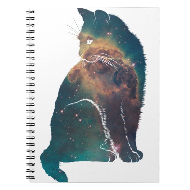 Space Nebula Cat Notebook (Front)