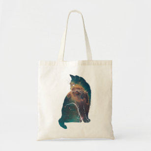 Space Nebula Cat Tote Bag