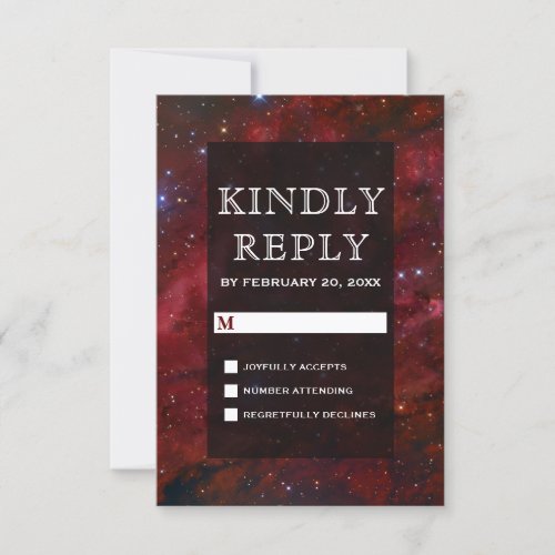 Space Nebula Maroon Galaxy RSVP