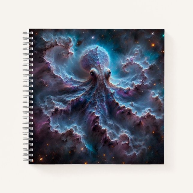Space Nebula Octopus Notebook (Front)