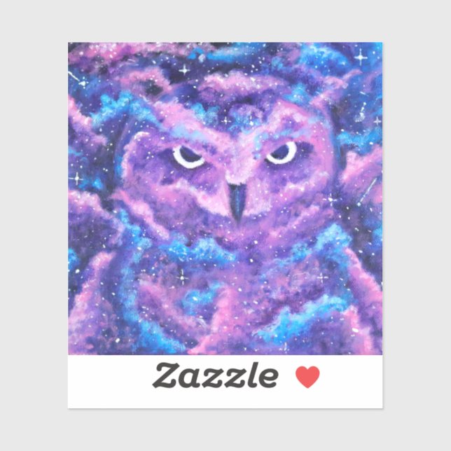 Space Nebula Owl Sticker (Sheet)