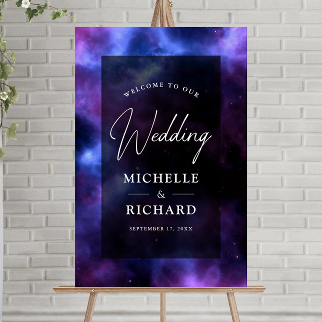 Space Nebula Purple Galaxy Wedding Welcome Sign (Creator Uploaded)
