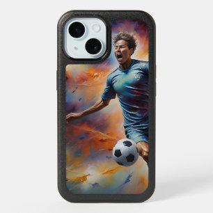Space Nebula Soccer Shot iPhone 15 Case