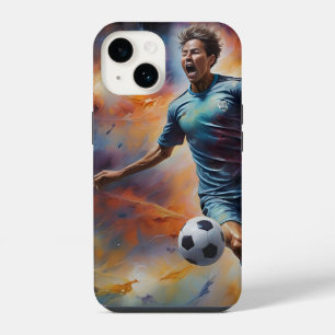 Space Nebula Soccer Shot iPhone 14 Case