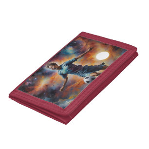 Space Nebula Soccer Shot Tri-fold Wallet