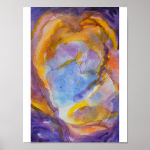 Space Nebula Watercolor Poster