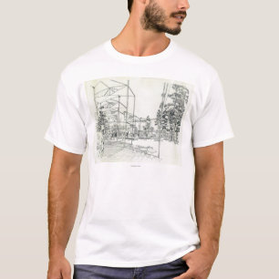 Space Needle Aerial Concept Drawing 3 T-Shirt