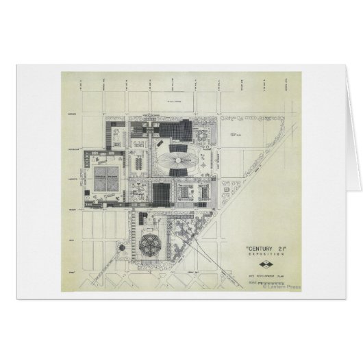 Space Needle Aerial Concept Drawing Cards (Front Horizontal)