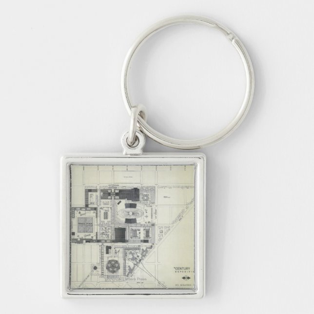 Space Needle Aerial Concept Drawing Keychain (Front)