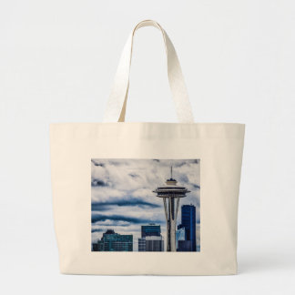 space needle seattle washington large tote bag