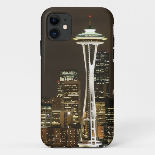 Space Needle Seattle Washington  Night Photograph iPhone 11 Case