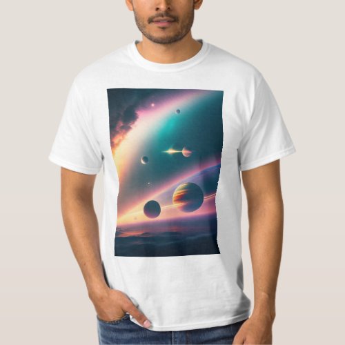 Space new world planet and quotation T_Shirt